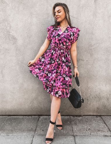 Sukienka MARELLA różowo-czarna